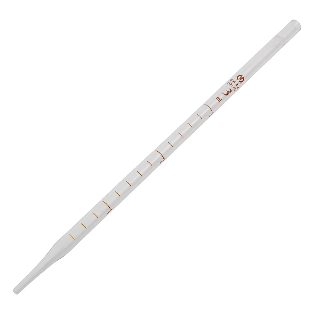 6-280-02　Measuring Pipette (Easy-View Printed Scale, Hard Glass) 3mL 10 Pieces
