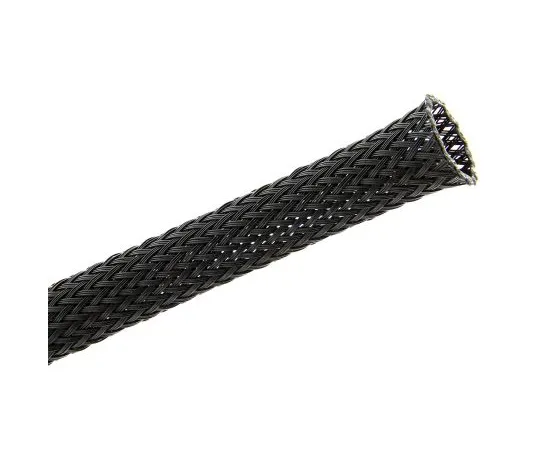 63-4616-33　RS PRO Expandable Braided PET Black Cable Sleeve, 6mm Diameter, 5m Length　408-209