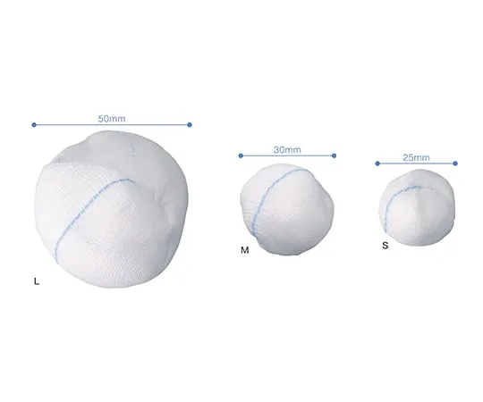 61-7355-43　Sterile Gauze Ball x Ss-5 25 mm (Diameter) 5 Balls x 50 Bags　24903
