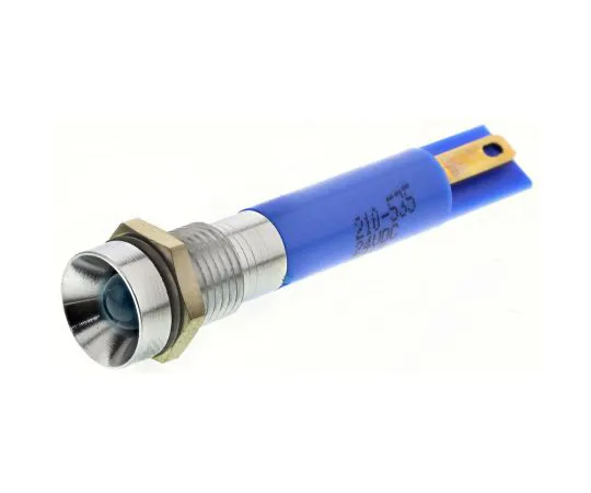 63-4587-04　RS PRO Blue Indicator, 24 V dc, 8mm Mounting Hole Size, Solder Tab Termination　210-535