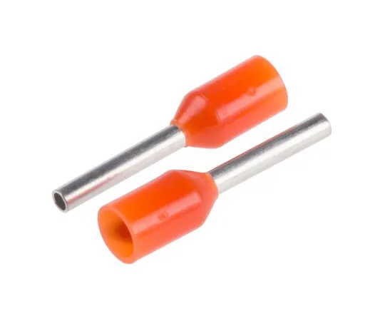 63-4627-91　RS PRO Insulated Crimp Bootlace Ferrule, 8mm Pin Length, 1.3mm Pin Diameter, 0.5mm² Wire Size, Orange　458-746