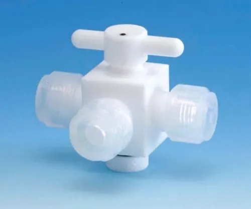 61-4378-75　All PTFE Three-Way Valve 10φ (Connection Type)　F-2010-03