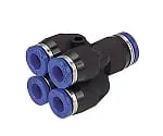 61-7641-57　Corrosion Resistance Equivalent To Stainless Steel (SUS303) Fitting Different Diameter Double Y φ6-φ4　SPRG6-4