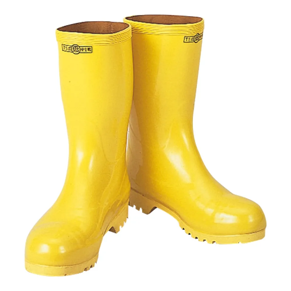 6-9275-01　Safety Long Rubber Boots (Chemical Protective Boots) With Toe Box toe For Light Work 24cm Yellow　RS-2