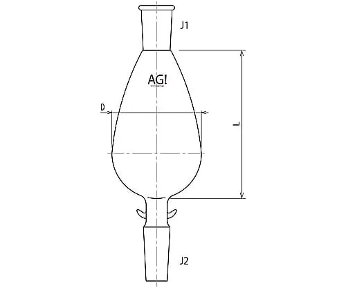 61-3626-36　KD Concentrated Flask 50mL 24/40・24/40　3222-500-4L