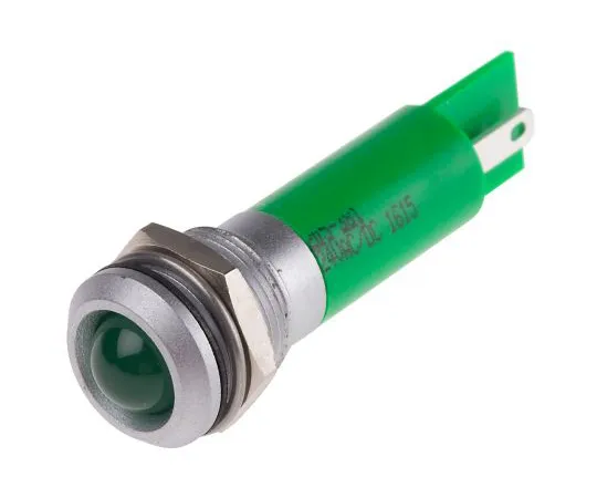 63-4585-58　RS PRO Green Indicator, 24 V ac/dc, 12mm Mounting Hole Size, Solder Tab Termination, IP67　205-381