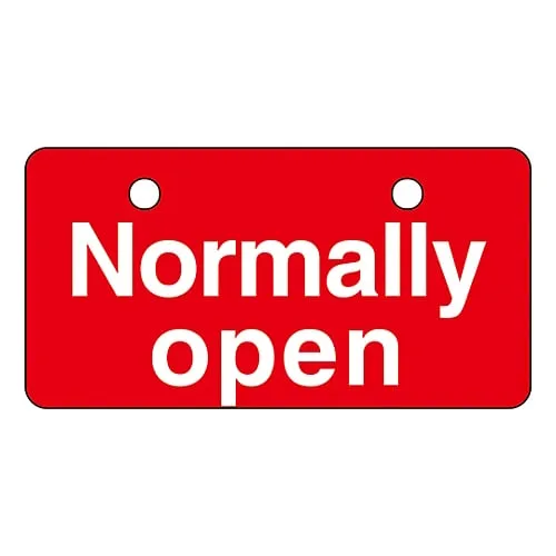 61-3399-68　English Letters Valve Open and Closed Sign Normally Open (Red) V-3　168003