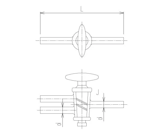 62-2090-55　［Discontinued］One-Way Double-Tap Glass Cock/Without Rubber Stopper　2174-15