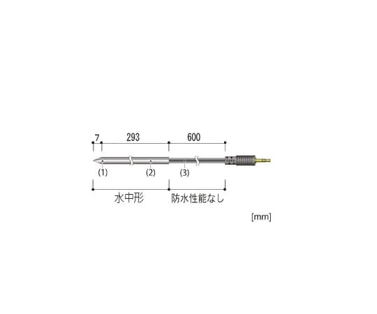 6-8030-14　Temperature Sensor (Core Temperature) Stainless Steel Protective Tube (Stainless Steel (SUS304)) 300mm/φ6.0mm　TR-0506