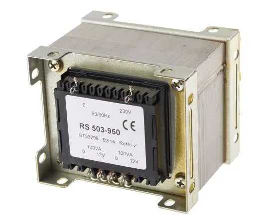 63-4636-26　RS PRO 200VA 2 Output Chassis Mounting Transformer, 12V ac　503-950