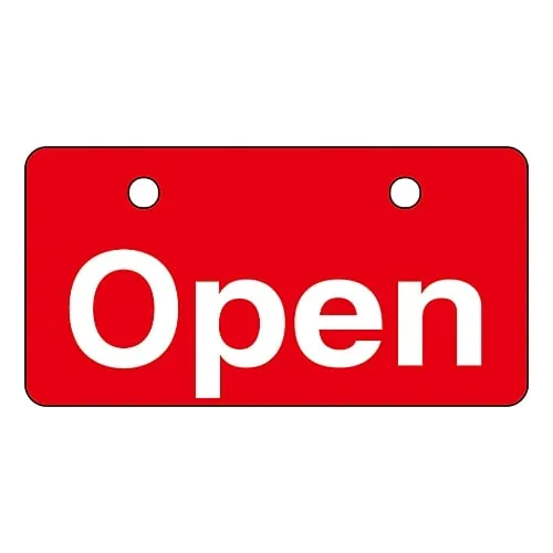 61-3399-66　English Letters Valve Open and Closed Sign Open (Red) V-1　168001