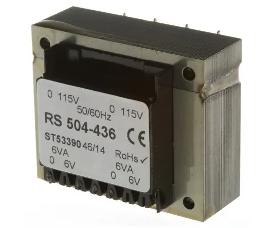63-4636-62　6V ac 2 Output Through Hole PCB Transformer, 12VA　504-436