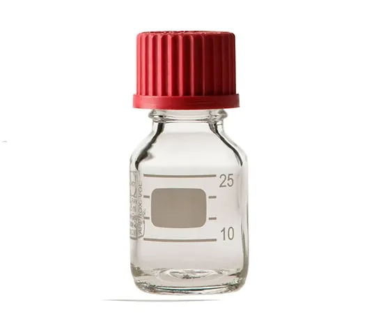2-076-12　Screw-Top Bottle Round White (DURAN(R)) with Red Cap 25mL　017200-2511A