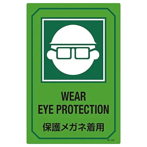 61-3390-12　Sign With English Letters Wear Protective Eyewear GB-203　95203