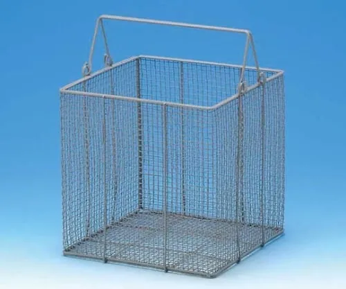 61-4387-60　ETFE Coating Square Cleaning Basket 100X100X100　F-3201-01