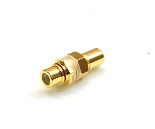 63-3109-13　RCA relay Connector gold-plated with red panel mounting　RA-105GG-POM-RED