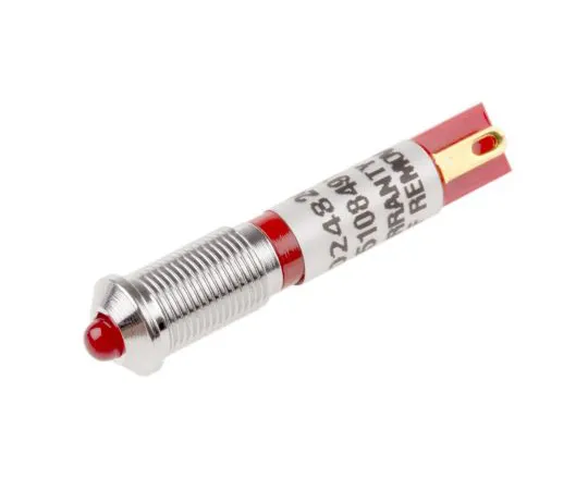 63-4586-93　RS PRO Red Indicator, 24 V dc, 6mm Mounting Hole Size, Solder Tab Termination　210-248