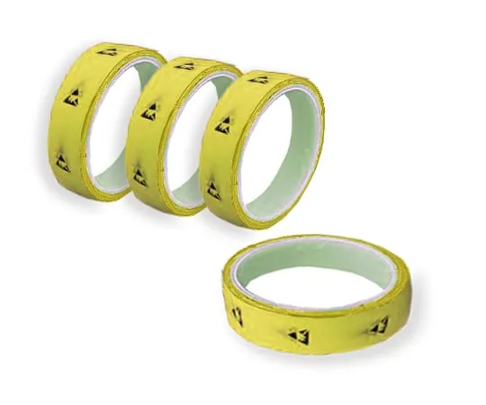 1-4807-61　ASPURE ESD PET Floor Tape N Yellow 25mm x 33m 10 rolls