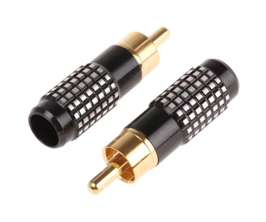 63-4616-71　RS PRO Black Cable Mount RCA Plug, Gold　410-993