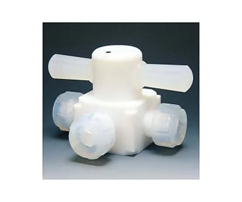 61-3527-29　Fluorocarbon Resin Three-Way Valve Injection Type 6φ　NR0004-01