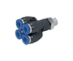 61-7639-34　Stainless Steel (SUS304) Fitting Branch Double Y R1/8　PRX4-01SUS