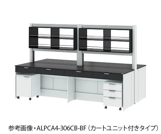 4-3390-01　Central Laboratory Table (with frame type/storage shelf unit) 1800 x 1650 x 850/1900 mm　ALPCA3-186CB-BF