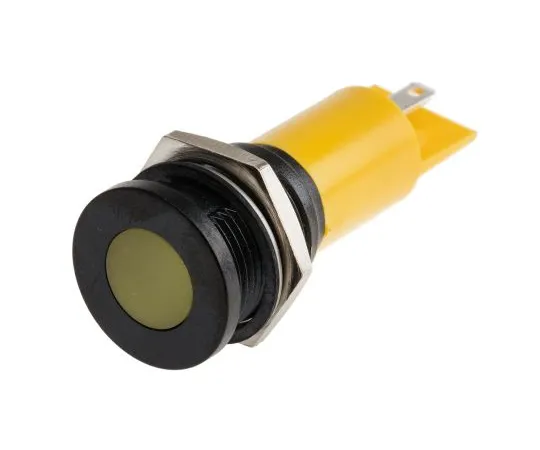 63-4585-81　RS PRO Yellow Indicator, 230 V ac, 16mm Mounting Hole Size, Solder Tab Termination, IP67　206-283