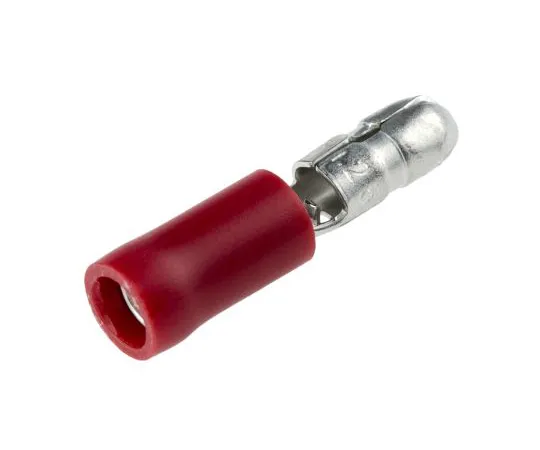 63-4641-38　RS PRO Insulated Male Crimp Bullet Connector, 0.5mm² to 1.5mm², 22AWG to 16AWG, 4.3mm Bullet diameter, Red　534-301