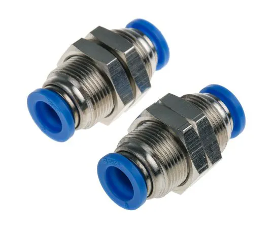 63-5177-90　RS PRO Pneumatic Bulkhead Tube-to-Tube Adapter Straight Push In 8 mm to Push In 8 mm　916-0827