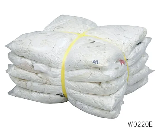 3-1815-02　White Knitted Waste Cloth (Economy) White 1 Set (2kg x 5 bags)　W0220E