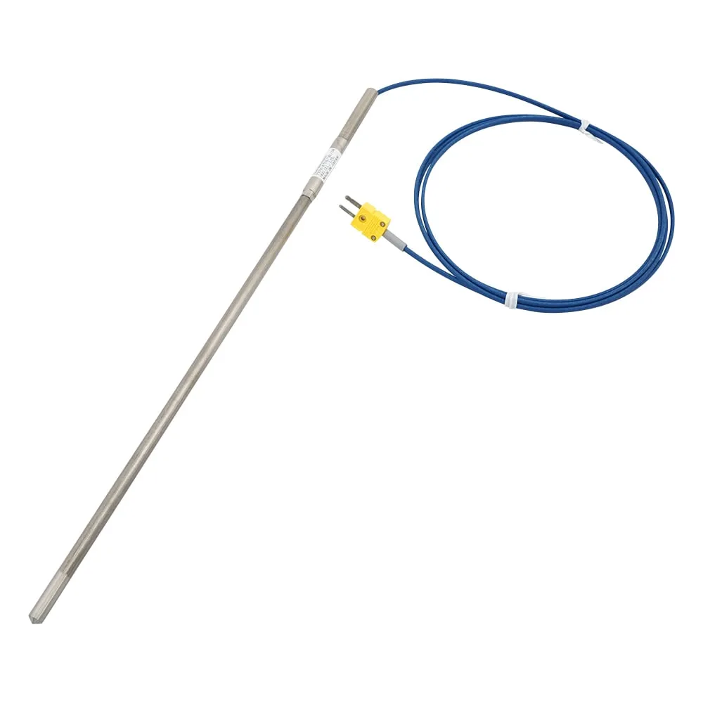 1-3944-01-20　K-sheath Thermocouple (high temperature, Inconel R type) 0 ~ 1050℃, φ8.0mm, 300mm with Calibration Certificate