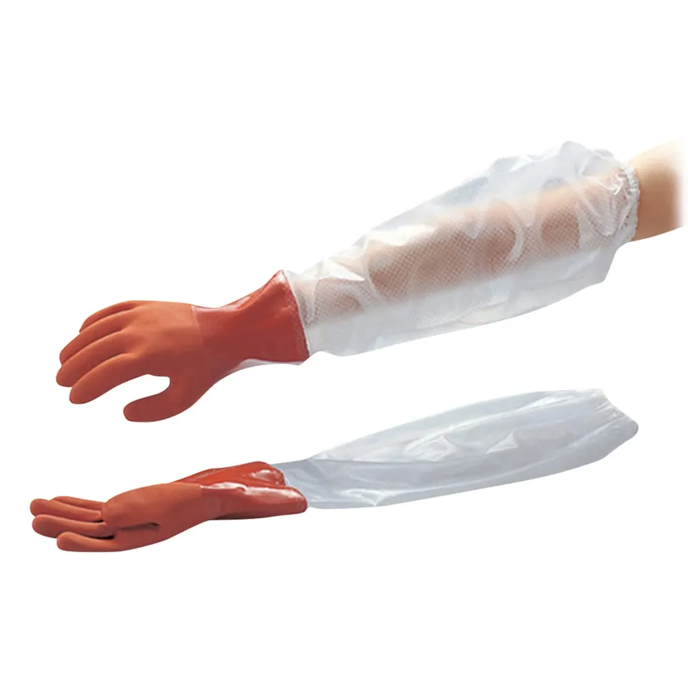 6-937-03　New VINYLOVE Gloves With Long Cover No 645 600mm M 1 Pair　645-M