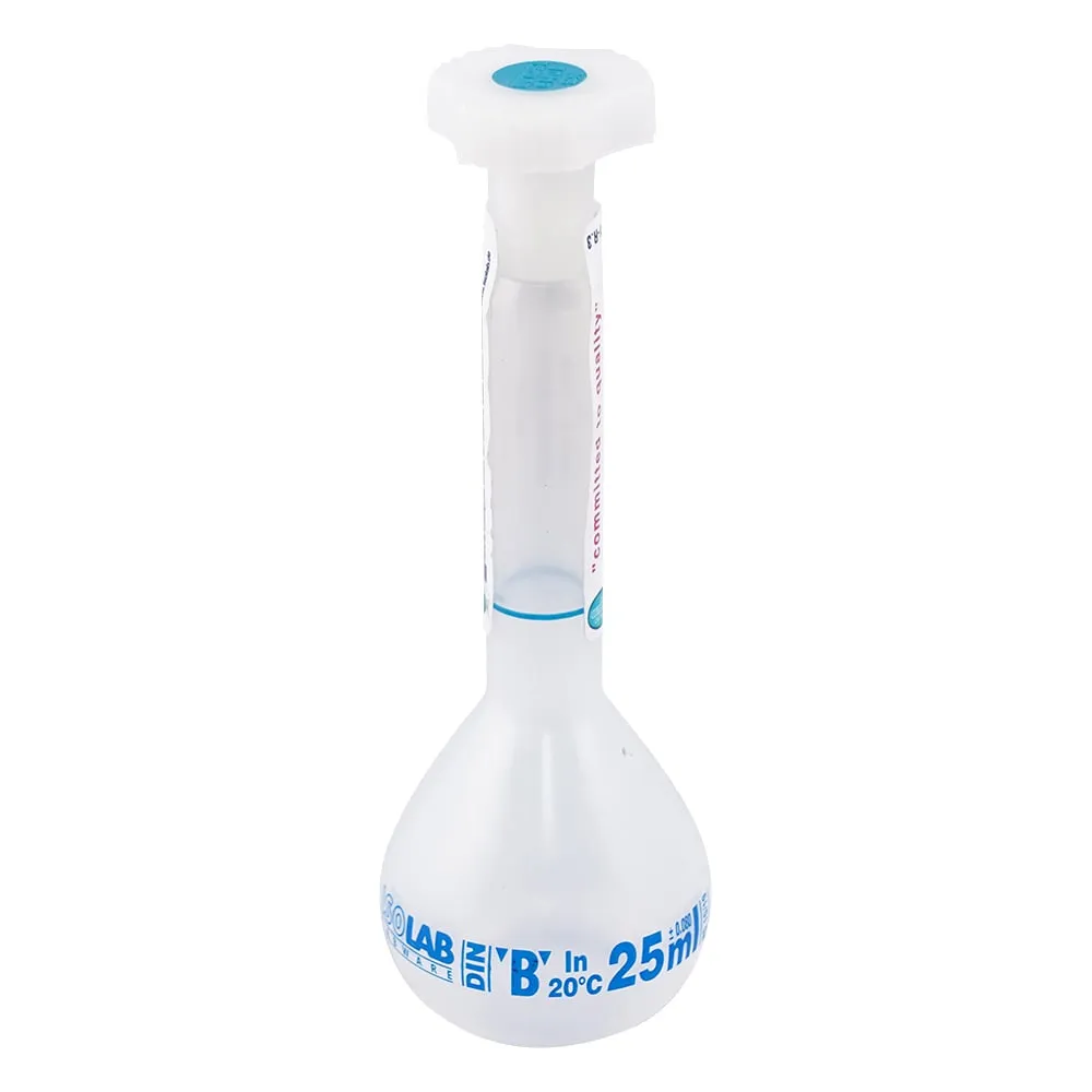 3-8265-01-57　PP Volumetric Flask 25mL PPMS-25 with Chinese Calibration Certificate　014.03.025