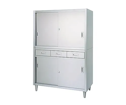 61-0013-99　With Storage Adjust (Stainless Steel (SUS430), 2 Stages Type, with Drawer, Upper And Lower Stainless Steel Door Specification) 900 x 450 x 1750　VAD-9045