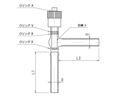 61-4719-33　High Vacuum Greaseless Valve L Type (Angle Type)　2226-19L