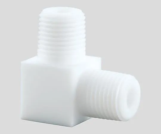 2-728-01　Asflon(R) Nipple L-Shaped Type Equal Diameter R1/8 x 1/8