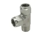 61-7636-02　Stainless Steel (SUS316) Tightening Fitting Branch Tee R1/8　NSD0420-01