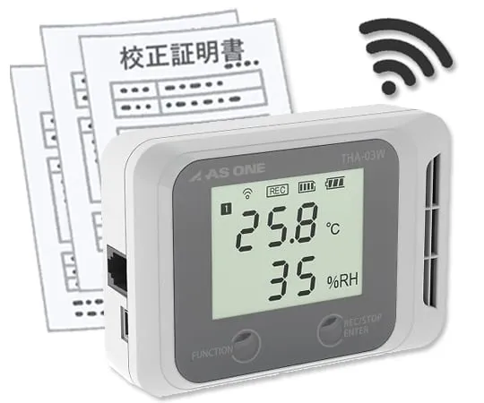 4-790-01-20　Digital Temperature/Humidity Logger (Dekamoni, Wi-Fi type) with calibration certificate　THA-03W