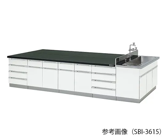 3-7800-01　Laboratory center bench (Wood Type) 2400 × 1200 × 800mm　SBI-2412