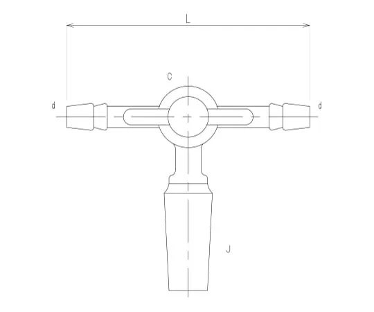 62-2093-56　Sliding Three-Way Cock  Type III Male PTFE Cock　2460-1L