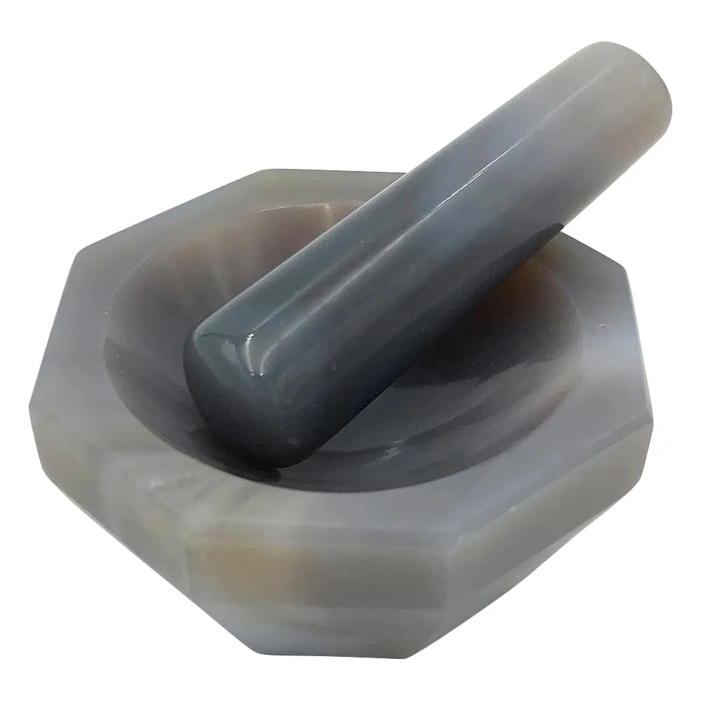 2-887-01　Agate Mortar 40 x 50 x 11 with Pestle　-