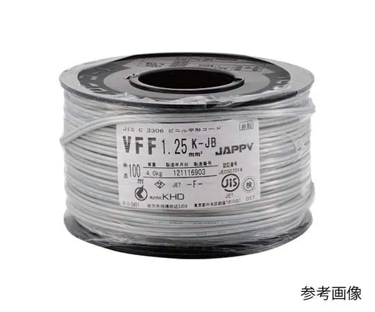 62-3146-27　Vinyl Flat Cord VFF 0.75mm White　VFF 0.75SQ  ｼﾛ ﾎﾞﾋﾞﾝK JB
