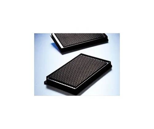 61-4688-59　Low Volume Clear Bottom Plate 384 Well Black Flat Bottom Cell Cultivated Surface Treatment Sterilized with Lid　3542
