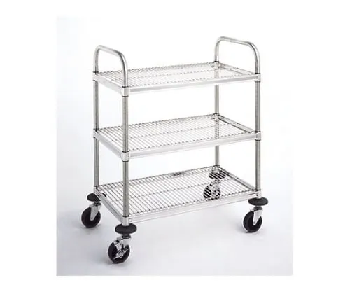 61-3795-79　W5 Type Service Wagon (Shelf Board, Column/Stainless Steel (SUS304)) D460 x W610 x H960mm　W5A-S4606