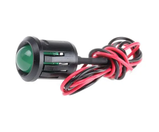 63-4585-29　RS PRO Green Indicator, 12 V dc, 14mm Mounting Hole Size, Lead Wires Termination　204-546