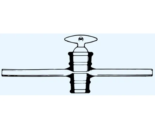 65-8677-25　Two-Way Cock (Glass Cock) Branch Tube Outer Diameter φ6mm　680-0613
