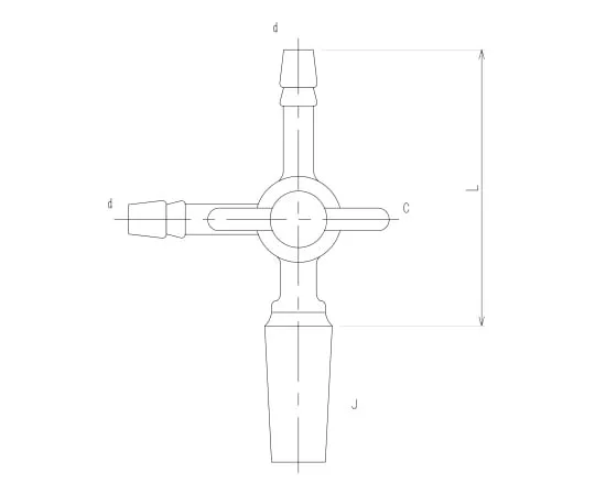 62-2093-41　Sliding Three-Way Cock  Type II Male PTFE Cock　2456-1L