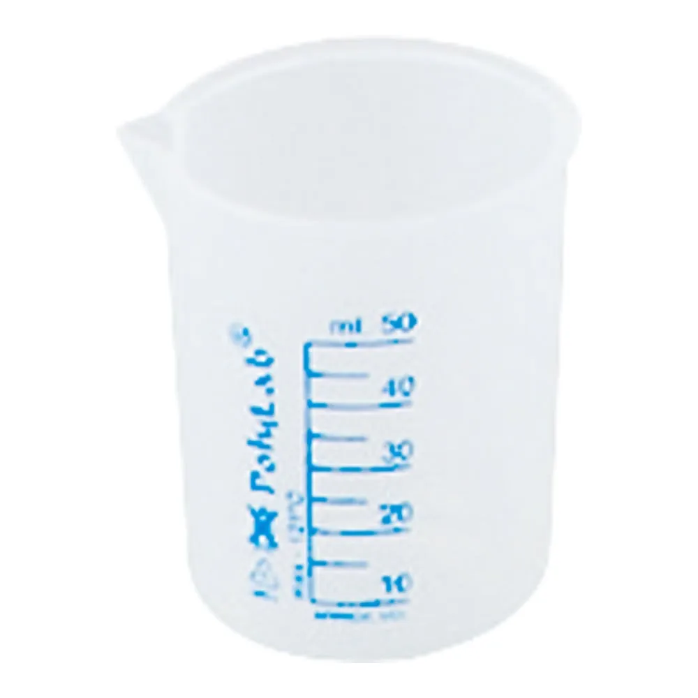4-4473-01　Plastic beaker (blue scale, PP) 50 mL　11151