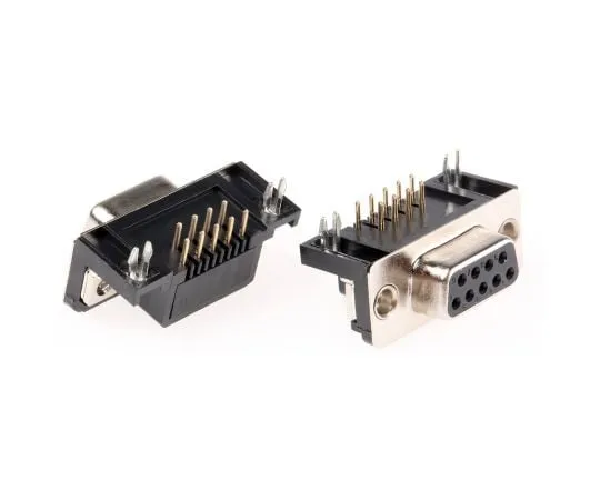 63-2999-04　RS 9 Way Right Angle Through Hole PCB D-sub Connector Socket, 2.77mm Pitch, with 4-40 UNC, Threaded Insert　239-5855