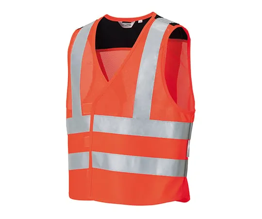3-9915-01　High Visibility Safety Vest AZLITE(R) Fluorescent Orange Red S/M　10620